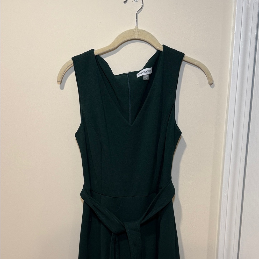 Calvin Klein Dark Green Sleeveless Jumpsuit